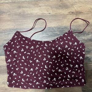 Aeropostale Red and White Crop Camisole